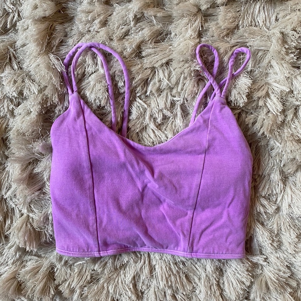 forever 21 violet caged sports bra